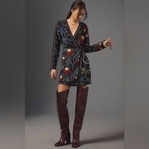 NWT FARM Rio x Anthropologie Mixed Arabesque Scarves Wrap Mini Dress Small